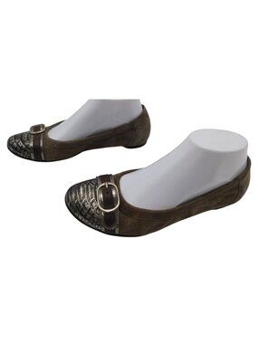 AGL Attilio Giusti Leombruni Sz 37 6.5 / 7 Ballet Flats Shoes Italy Snake Print